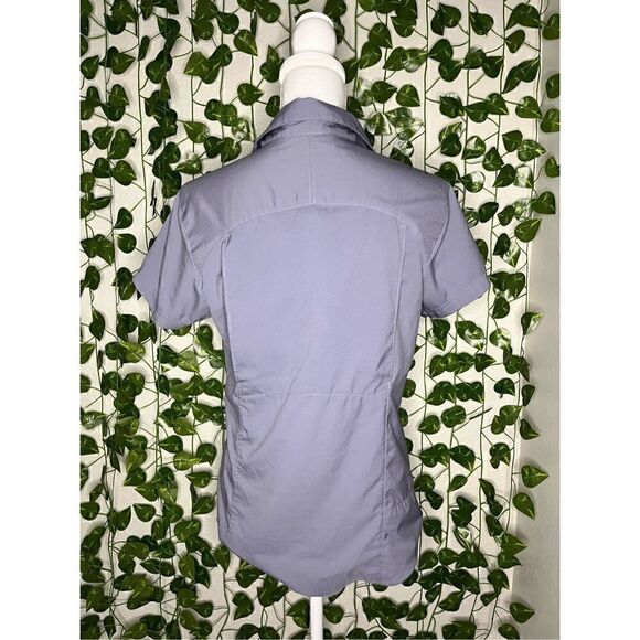 Columbia Gray Kestrel Trail Lite Short Sleeve Button-Up Shirt Size Medium - Picture 2 of 5